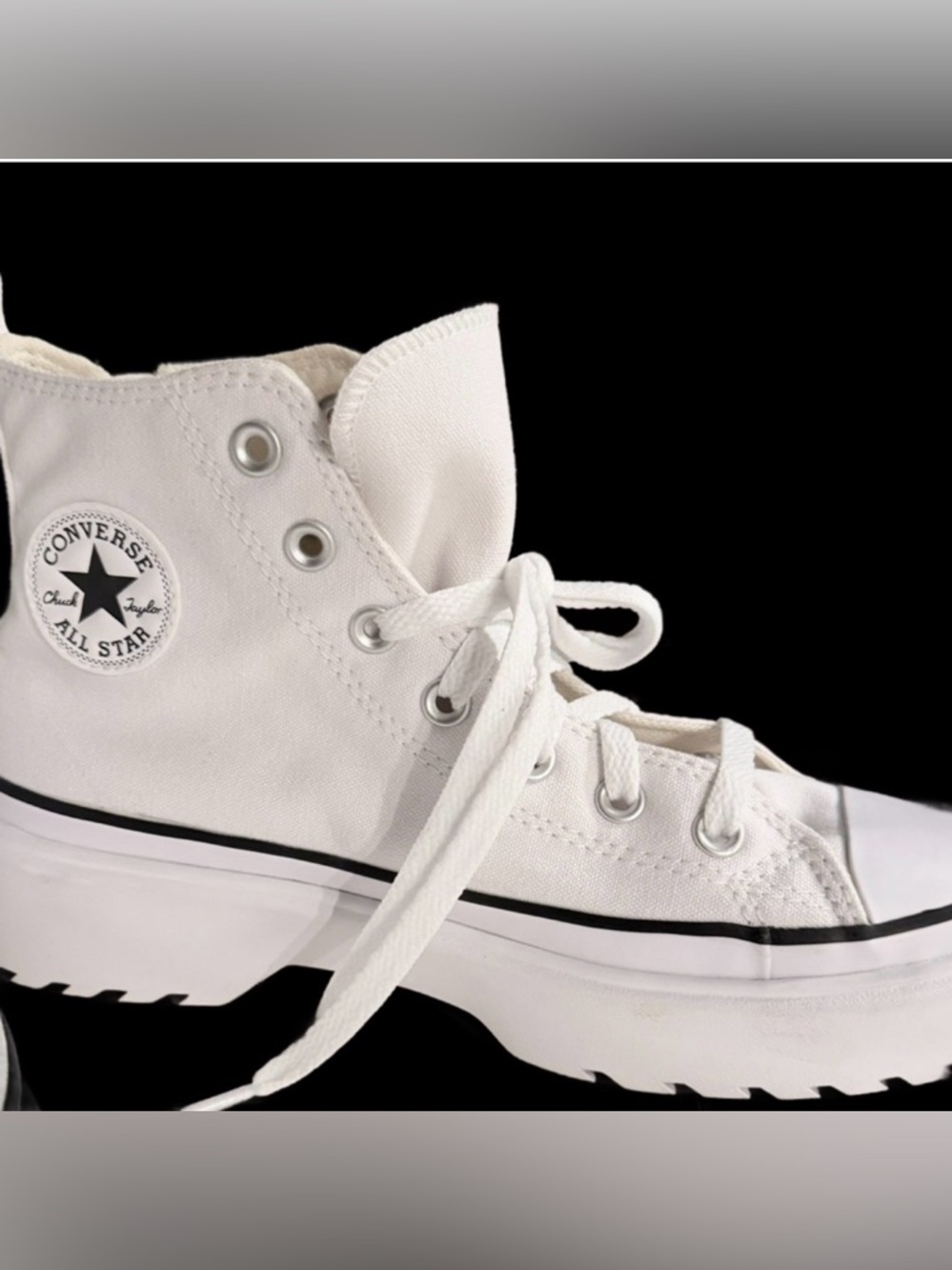 NEW Converse Platform White High-Tops Womens Size 6 Side Zip NWOT